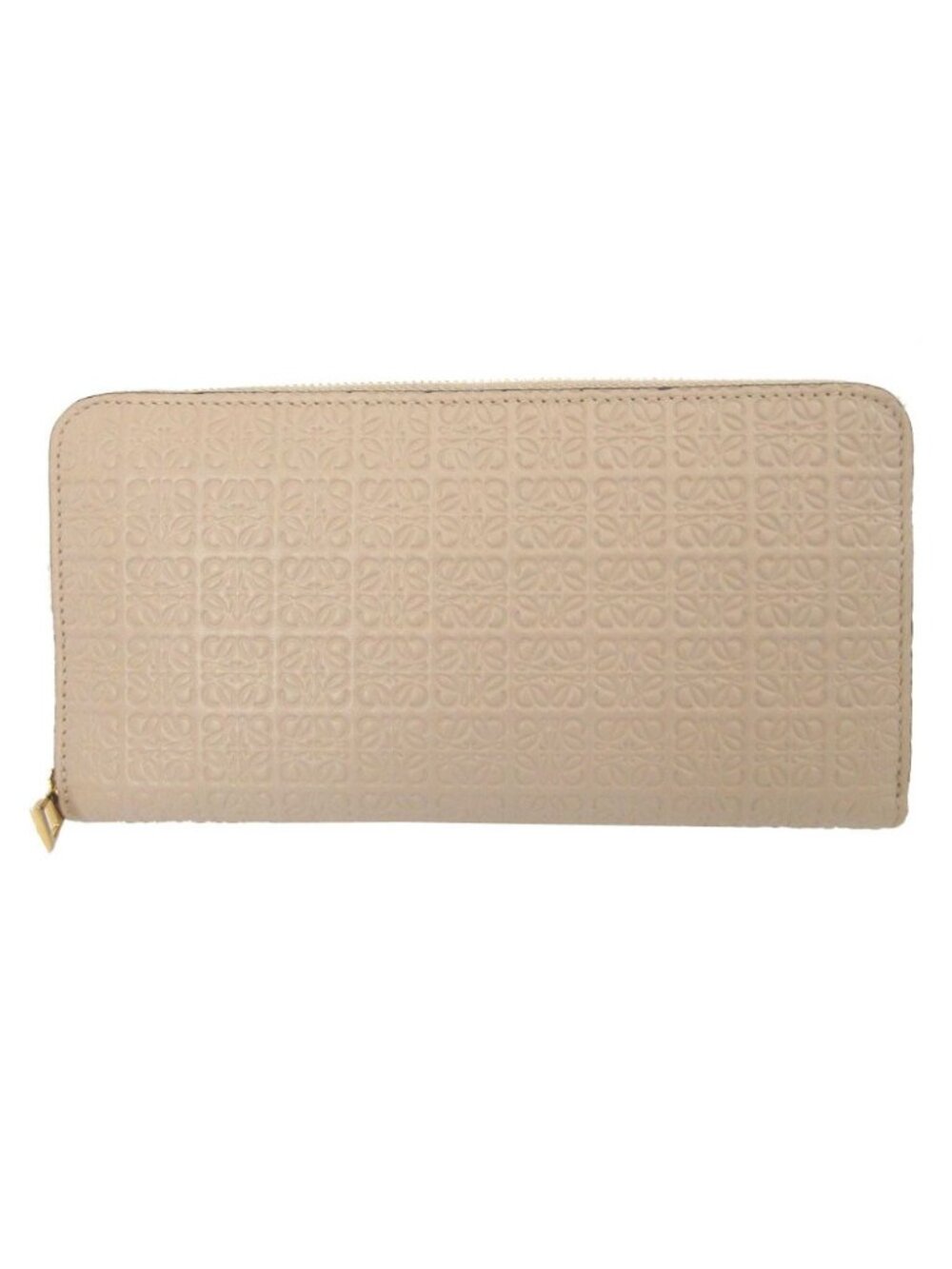 Loewe Anagram Leather Beige Zip Around Wallet